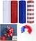 4 Rolls Deco Mesh Ribbon for 4th of July Wreath Making Supplies, 10Inch x 30Ft Metallic Burlap Mesh Red White Blue Deco Mesh Rolls for Independence Day Patriotic DIY Crafts Wreaths Decor